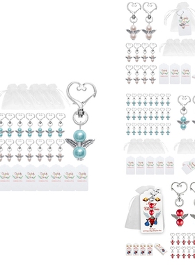20Pcs Guardian Angel Keychain Wedding Baptism Mini Keepsake