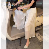 大码 女士裤 女胖mm小个子阔腿2025新款 白色裙裤 裤 裙宽松女裤 子夏季
