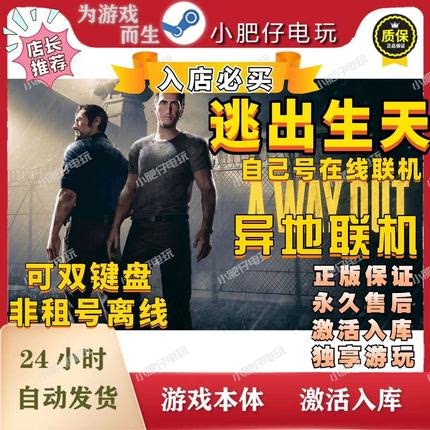 Steam逃出生天自己号玩可正版联机远程同乐A way out终极版出租