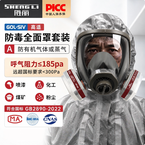 胜丽封闭式全面罩防毒面具