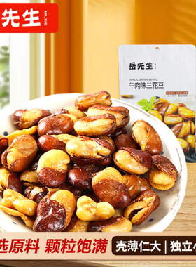 岳先生牛肉味兰花豆108g独立包装网红爆款炒货蚕豆休闲春游小零食