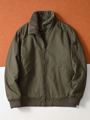 BOZZ BURY~重磅 柔软不生硬！羊羔绒外套男加厚立领美式工装棉衣