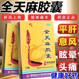 全天麻胶囊天麻片天麻丸肝风上扰所致眩晕头痛手脚麻木专用特效w