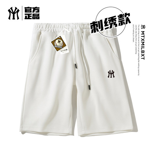 26夏季新款华棉洋基队潮牌印花短裤男女同款潮牌运动休闲五分裤1