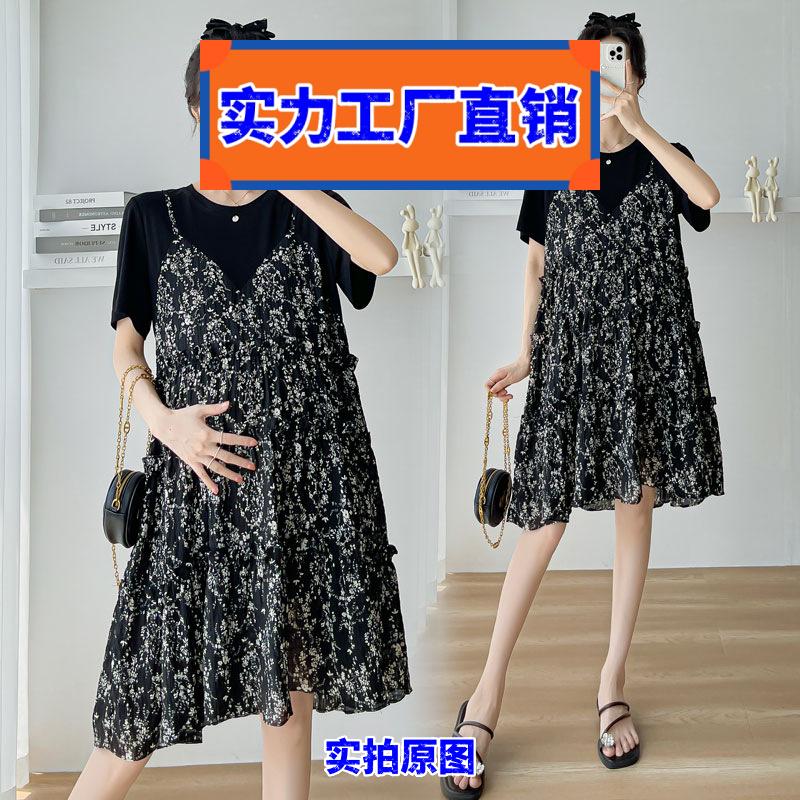 广东揭阳高端睡衣孕妇装连衣裙夏季新款碎花小个子拼接宽松大码小