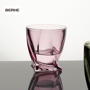 酒杯家用 捷克BERHE进口水晶玻璃彩色杯子威士忌酒杯洋酒杯手工款