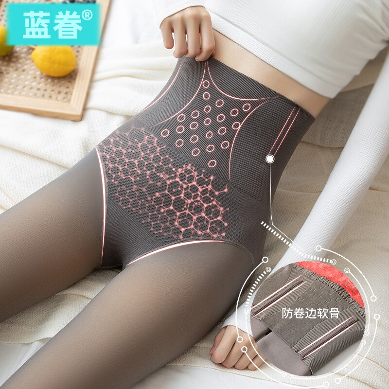 空姐灰连裤袜女高腰一体透肤裤秋冬加绒打底袜压力瘦腿袜光腿神器