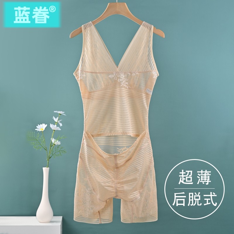 后脱式塑身衣连体夏季薄款收腹束腰提臀塑形美体超薄平角束身内衣
