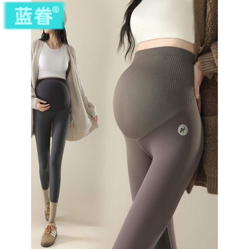 孕妇打底裤子外穿瑜伽运动裤鲨鱼裤秋冬加绒加厚春季2025新款冬装