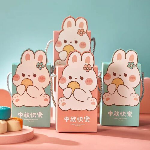 迷你卡通兔2粒月饼盒罗森