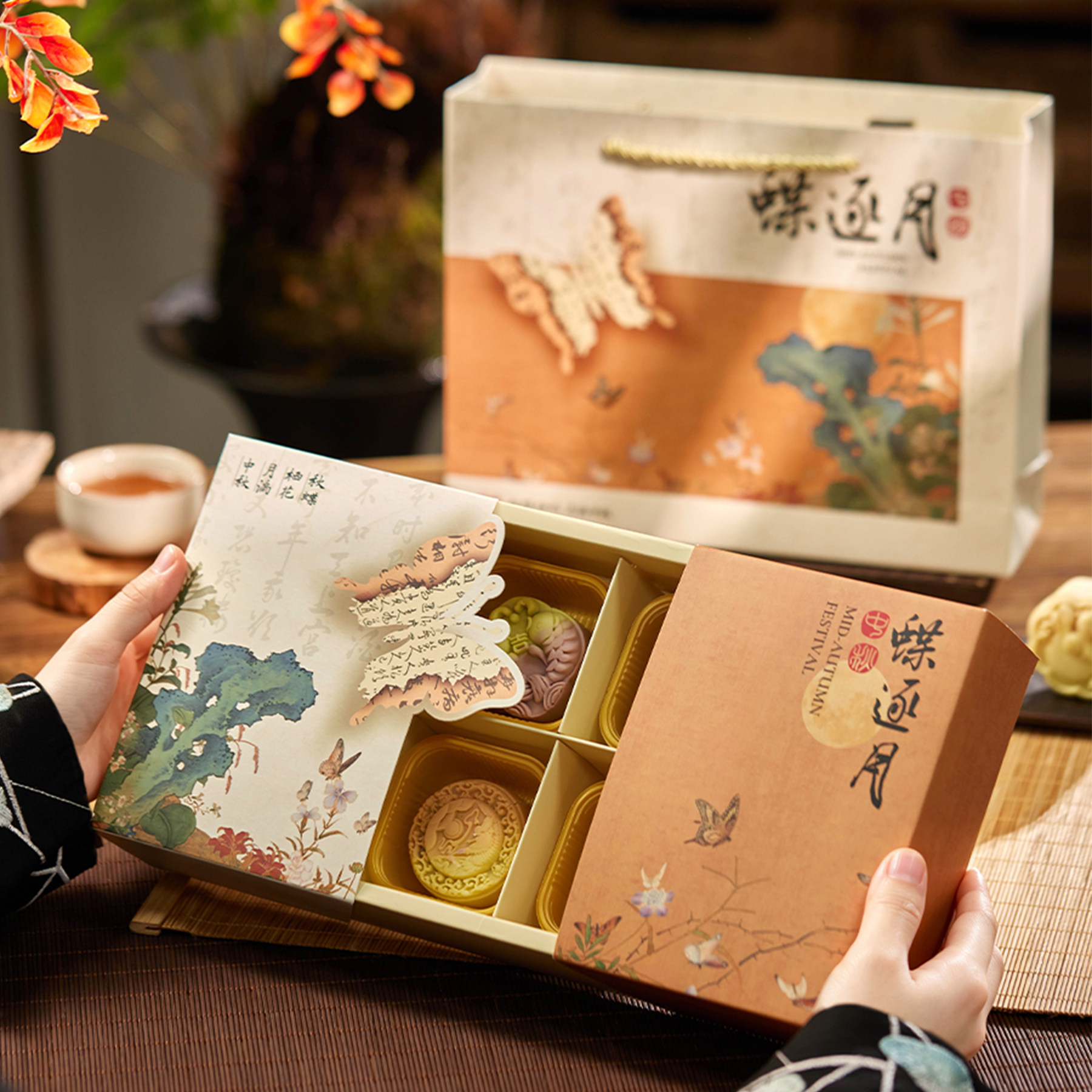 6粒冰皮广式月饼礼盒包装