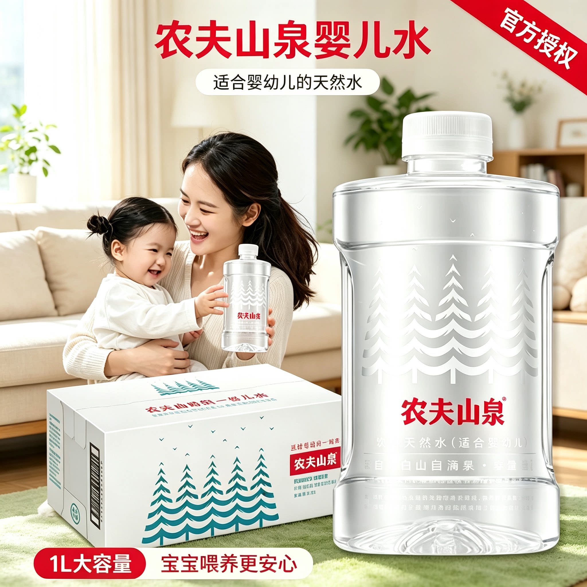 农夫山泉婴儿水1L冲奶粉宝妈放心