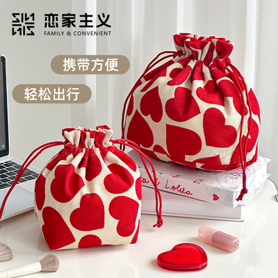 恋家主义经典爱心钱袋子收纳包袋大容量化妆品收纳包便携洗漱包