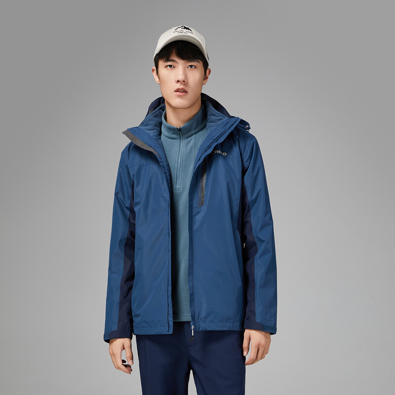 探路者套绒冲锋衣骑行挡风外套