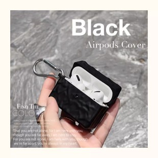 褶皱睿智黑airpodspro保护套复古感适用苹果airpods4保护套锡纸纹iPhone15pro壳配套16promax男生手机壳耐脏