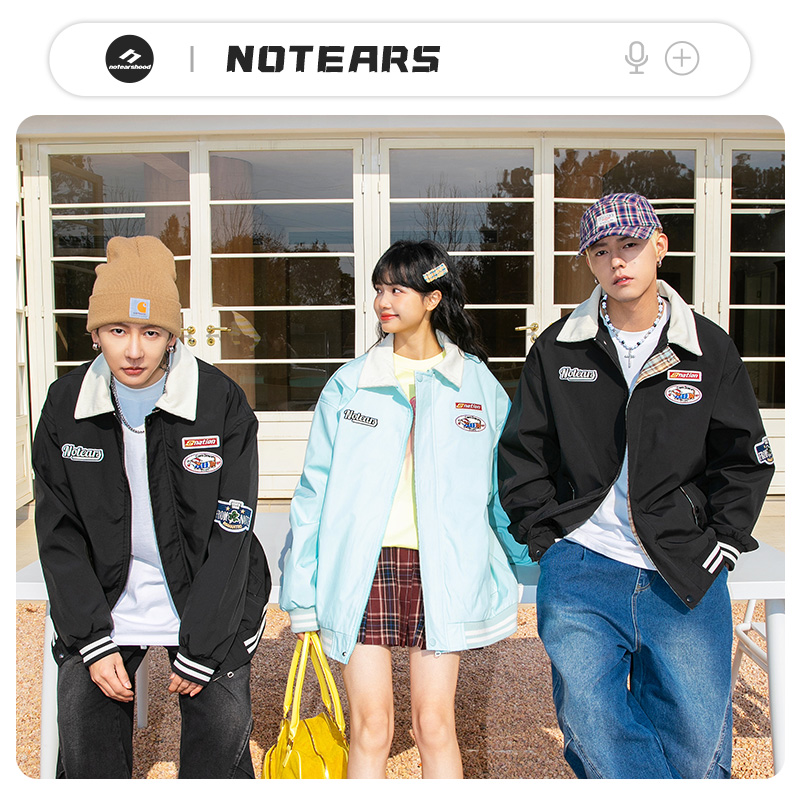 NOTEARS/没有眼泪 2025春美式潮流休闲夹克外套情侣同款上衣6656