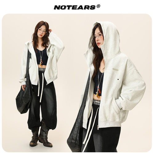 NOTEARS/没有眼泪 2025美式clean fit版型外套情侣连帽上衣2590