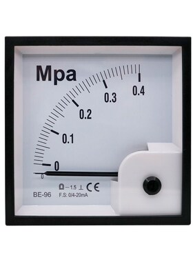 指针式直流电流表BE-96 DC4-20mA 0.4MPa 压力表 输入电流4-20mA