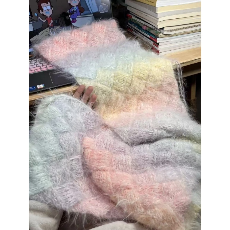 手工diy渐变线团白桦围巾手混线围巾编织diy手工棒针元宝送女友