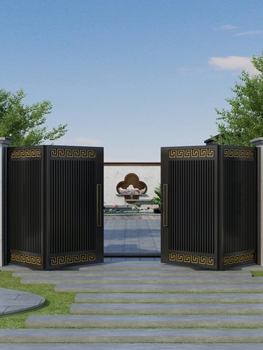 铝合金电动悬浮折叠门别墅庭院大门花园门自建房院子门入户伸缩门