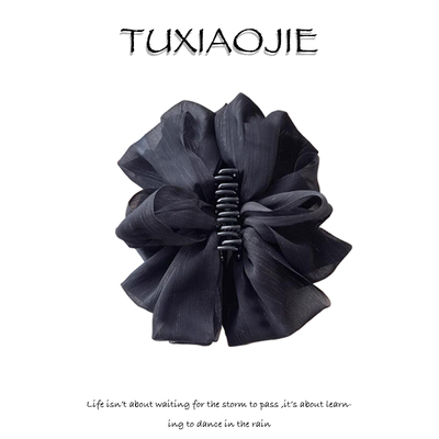 抓夹网纱发饰高级棉花糖泡泡发夹