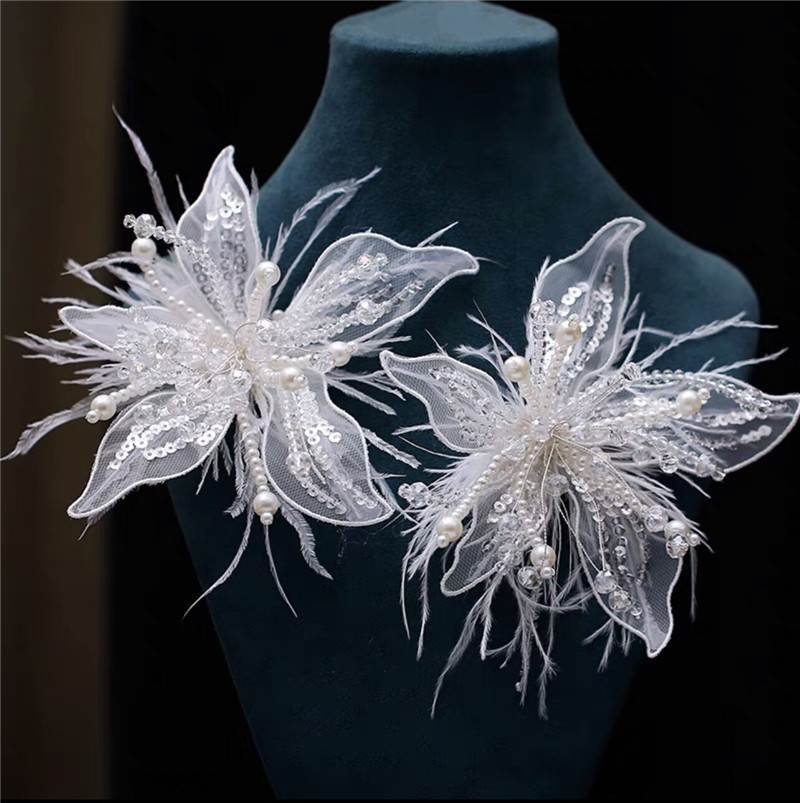 发夹羽毛珠珠甜美花朵2026年新款