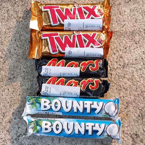Twix Mars chocolate Bounty威化能量焦糖椰蓉夹心零食巧克力