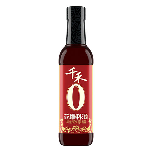 千禾花雕料酒0添加防腐剂厨用厨房专用家用500ml去腥玻璃瓶