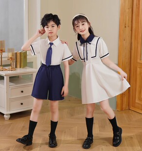 儿童合唱演出服小学生朗诵比赛服装学院风女童演讲礼服幼儿园园服