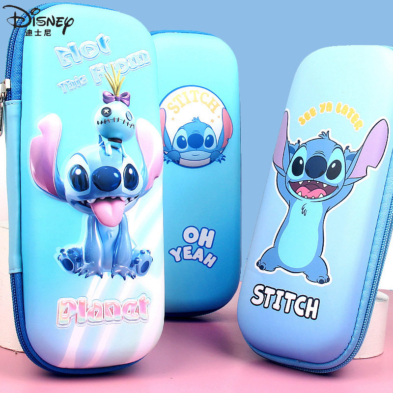 Disney迪士尼立体3D防水笔袋小学生幼儿园卡通笔盒大容量双层文具盒铅笔盒创意可爱多功能笔袋高颜值