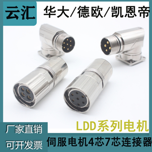 华大德欧凯恩帝伺服4芯7芯航空插头插座编码 动力连接器LB系列电机