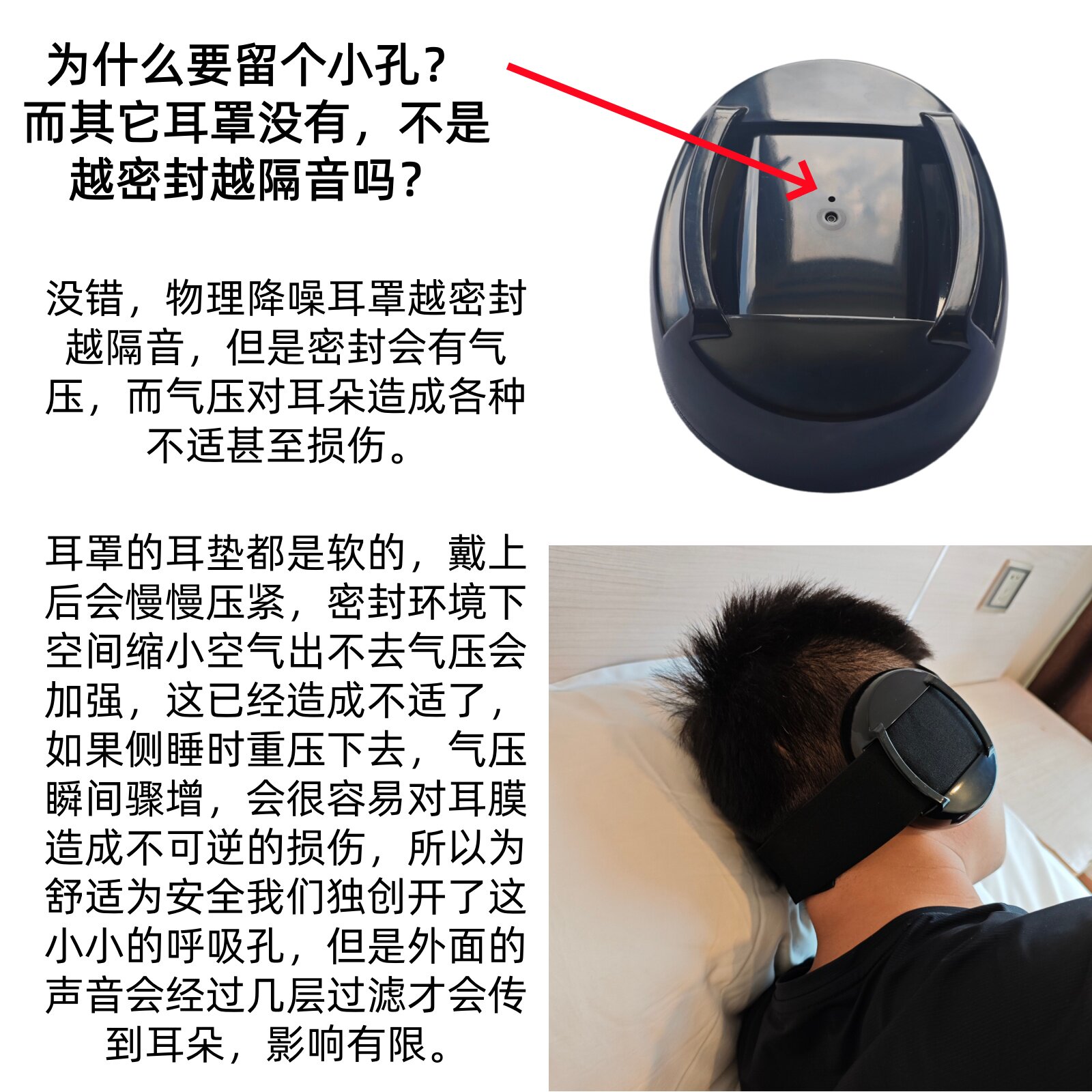 隔音降噪耳罩眼罩一体宿舍睡觉办公室午休呼噜打鼾防吵消音神器