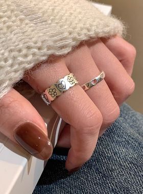 FANTAI花朵笑脸戒指轻奢小众高级设计感时尚2025年新款个性女秋冬
