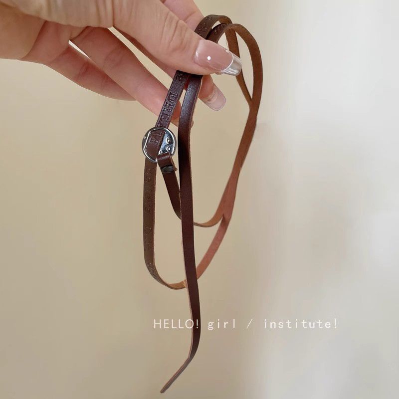 高级感皮绳项链皮带扣锁骨链颈带