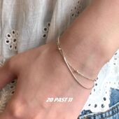 20past11银色双层银珠蛇骨链韩系冷淡风简约日常素链ins小众手链