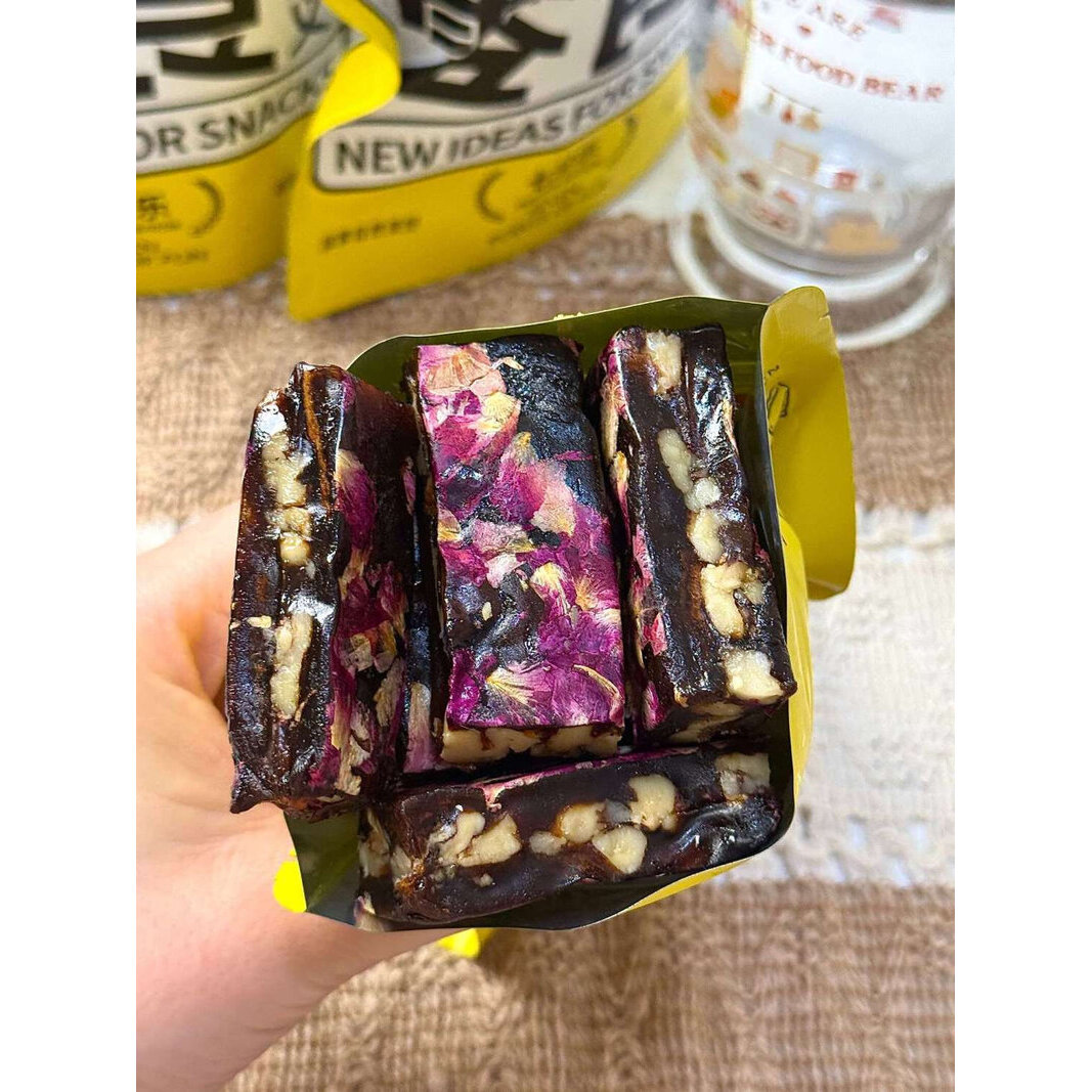 七分乐玫瑰花枣仁桂圆糕香甜软糯手工玫瑰仁派健康养生网红小零食