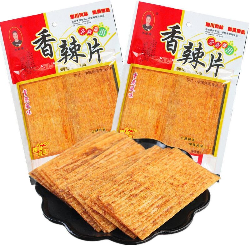 池珊珊香辣片辣条硬的干的鸡汁馍片80后怀旧辣片零食大包干辣片