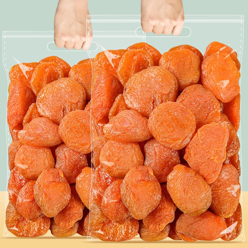 新货杏干500g散装无核红杏条添加天然杏子酸甜果干鲜杏脯肉250g