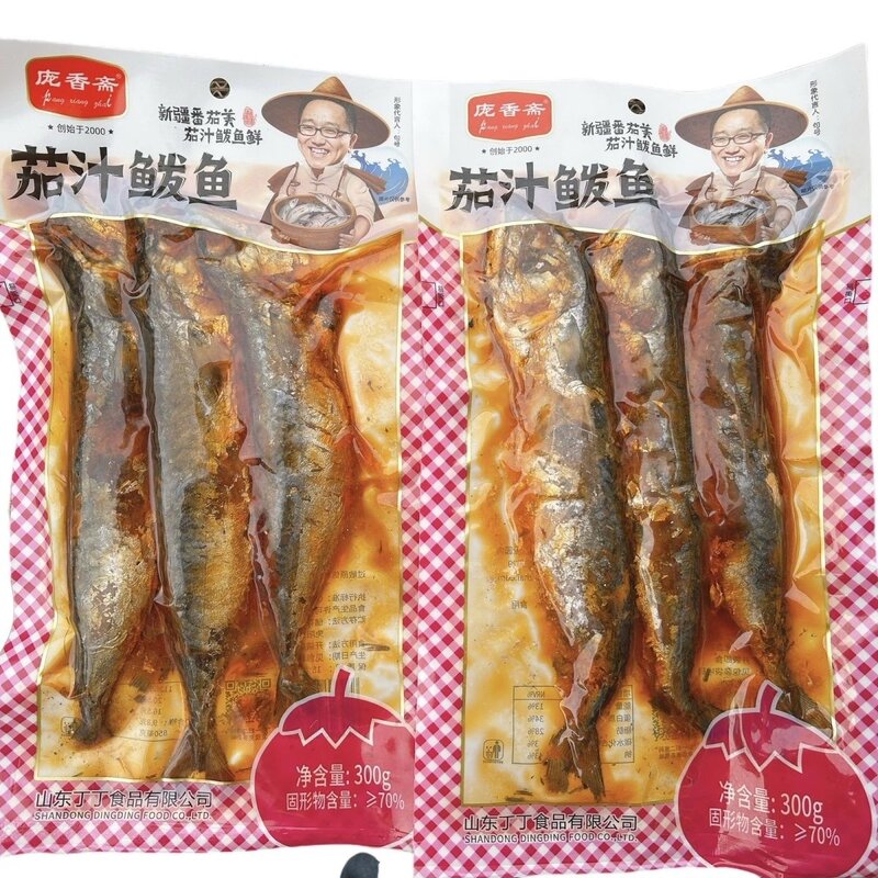 庞香斋茄汁鲅鱼300g开袋即食鱼肉零食下饭下酒菜真空袋装鲅鱼即食