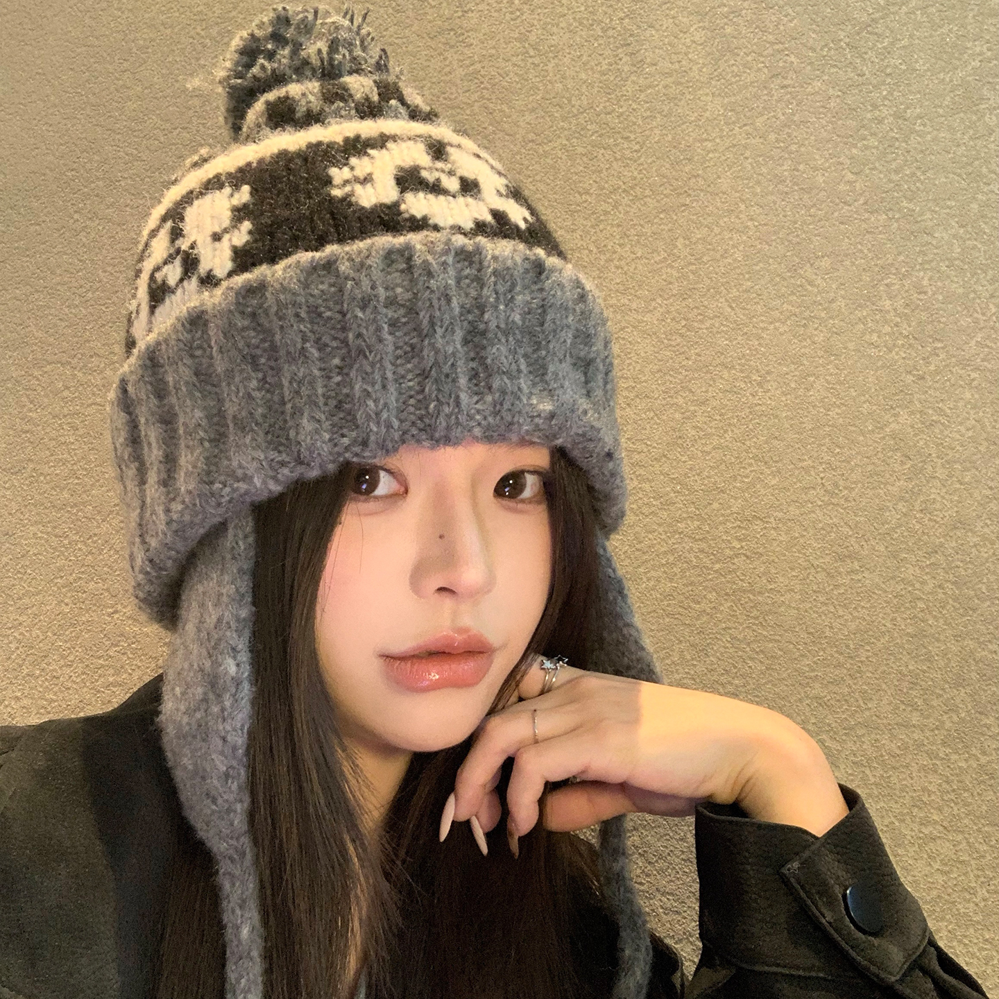 帽子女秋冬季针织毛线帽保暖护耳