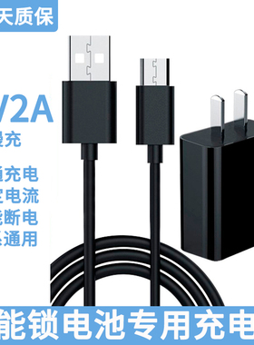 指纹锁电池专用充电器套装5V2A智能锁专用micro/Tpye-c接口数据线