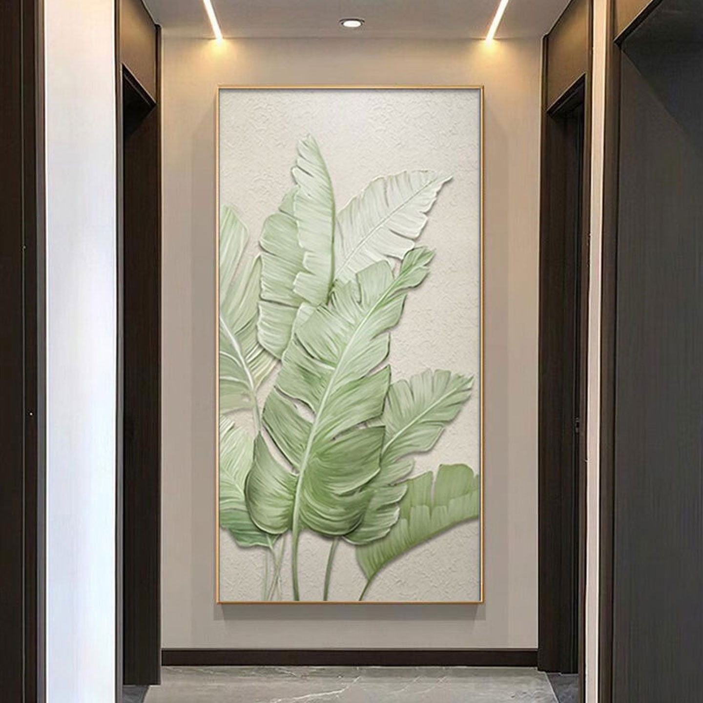 纯手绘油画现代简约玄关画