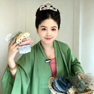 【抓夹当宋冠】博物馆文创绾青丝抓夹小众汉服发饰超大号鲨鱼夹