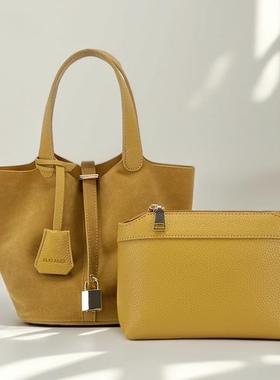 韩国小众设计感手提包包女式2026新款菜篮子女包水桶包女款秋季