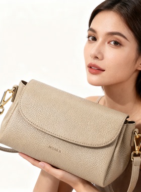 ALKI黑色小方包女包真皮单肩斜挎包高级感百搭极简风