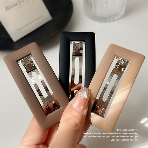 发夹磨砂简约弹簧夹一字发卡夹子