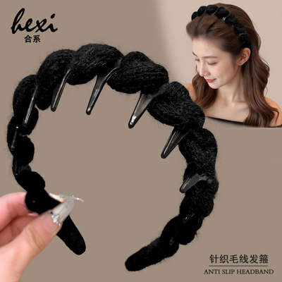 针织毛绒发箍女日常外戴洗脸发卡
