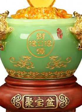 招财聚宝盆摆件 家居客厅酒柜装饰米缸店铺开业礼品收银台工艺品