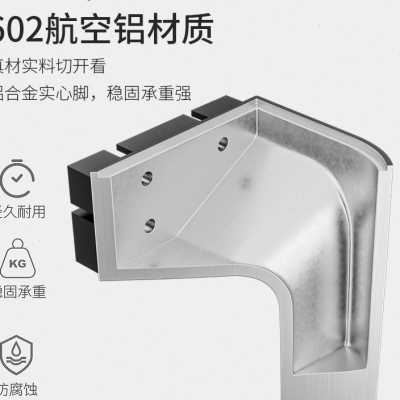 圆角铝合金实心桌腿岩板餐台支架大理石桌架瓷砖台脚架子底座定做