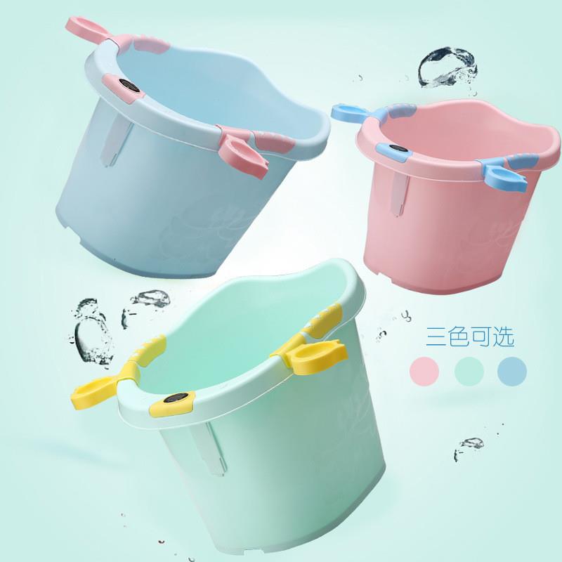 儿童洗澡桶宝宝感温浴桶加厚塑料婴儿泡澡桶沐浴桶洗澡盆